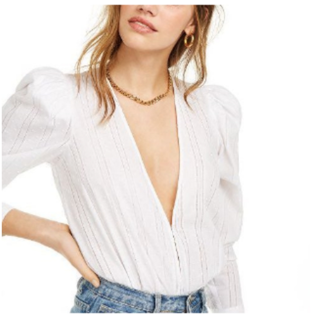 Danielle Bernstein Macy's Deep V Blouse Bodysuit
